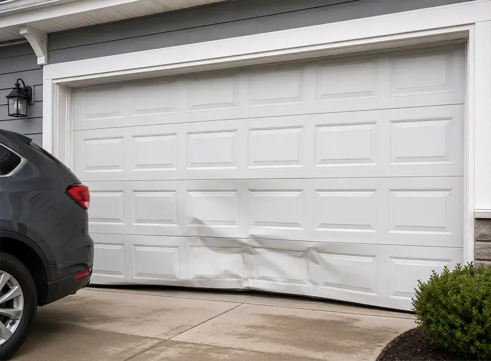 AI-generated image Garage Door Damage After an Accident in Springfield IL