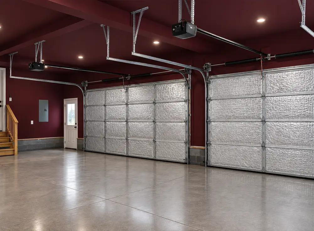 AI generated image of insulated garage door installation in Springfield IL