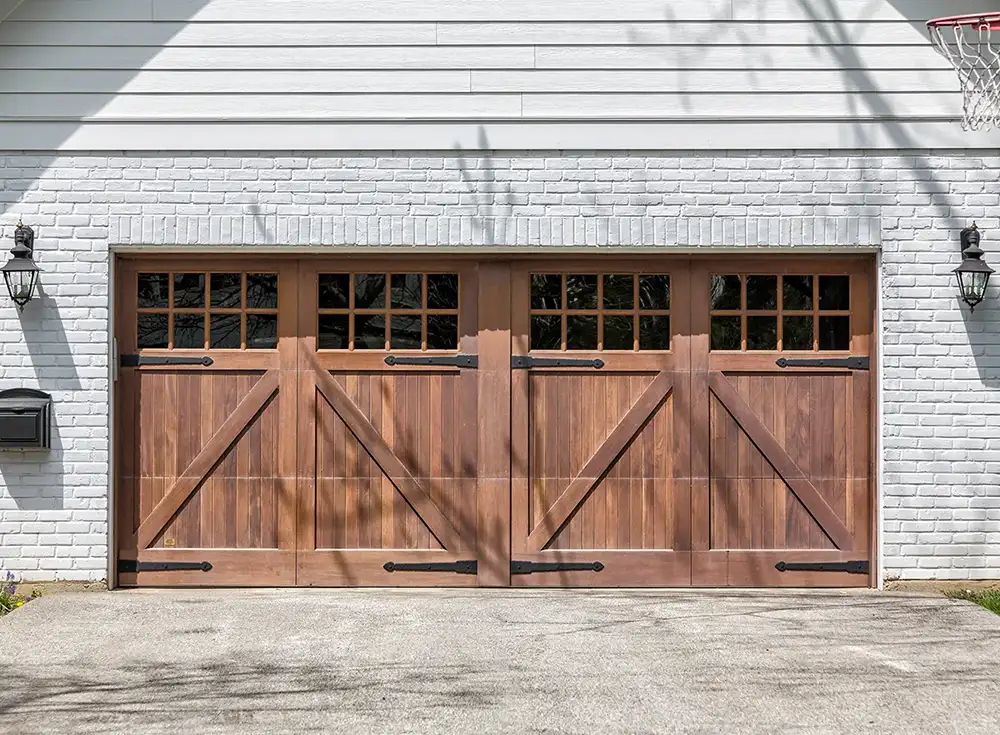 wooden sectional garage door installation and repair services in the Springfield IL area