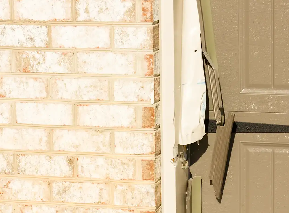 damaged garage door panels in need of replacement springfield il